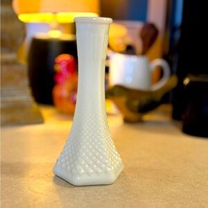 BRODY HOBNAIL MILK GLASS BUD VASE